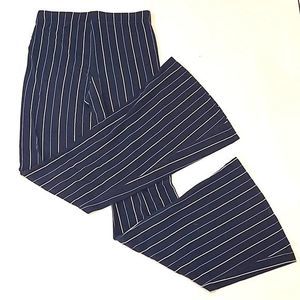 Forever 21 Flare Pinstriped Dress Pants High Waist Rise Bell Bottoms Casual Tall